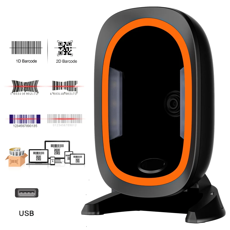 

Лидер продаж, сканер штрих-кода на платформе, настольный автоматический сенсор, матрица данных, считыватель штрих-кода, ручной Проводной USB-сканер для супермаркета