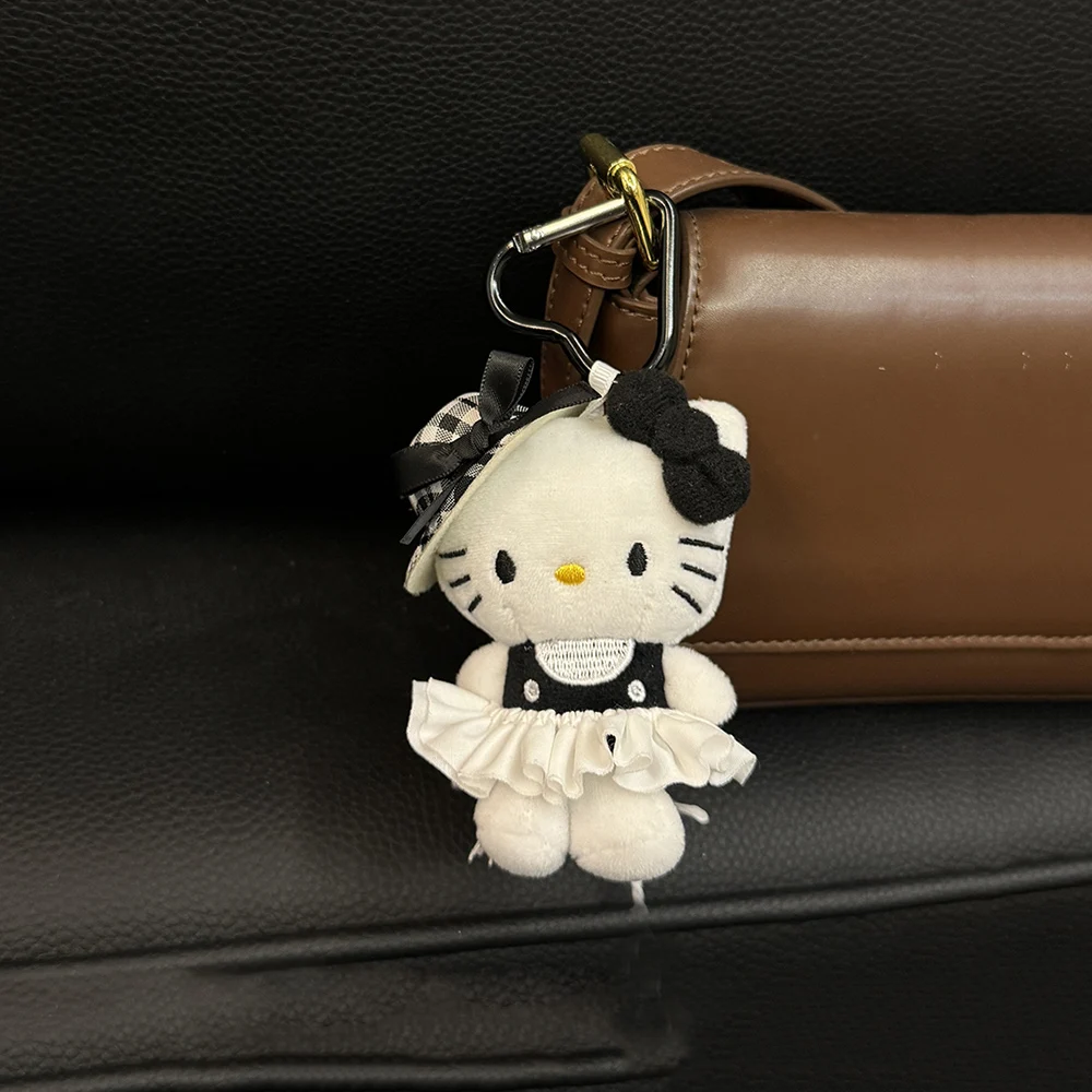 Anime Sanrio Hello Kitty Kawaii Boneka Mewah Gantungan Kunci Ransel Liontin Rantai Ponsel Liontin Lucu Gantungan Kunci Tali Gantung