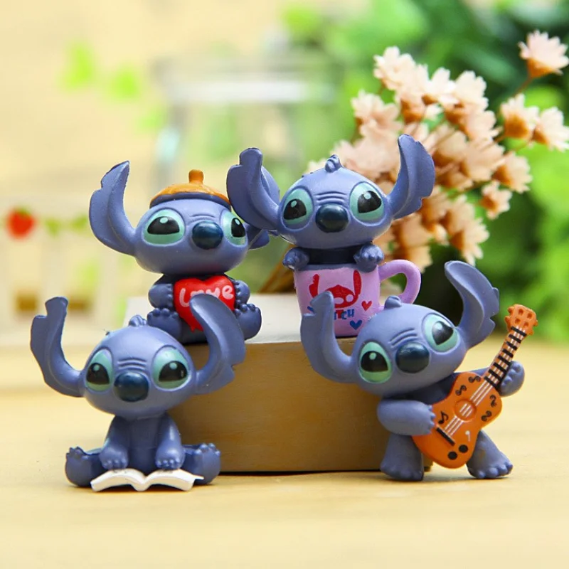 4/12pcsDisney Stitch Figure Toy Set Anime Mini Stitch Action Figures Dolls Home Party Supply Decoration Toys Christmas Gift Toys