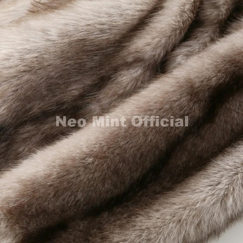 Neo Mint Iconic Girls Brand Fashion Maxi Faux Fur Coat Women Winter 2026 Thick Fluffy Fox Fur Jacket Chic Street Style Overcoats