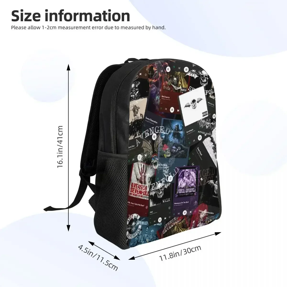 Custom Bag Avenged Sevenfold Backpack Hot Sale Daypack Large Capacity Children BookBag School Bag Shoulder Bags For Men Women