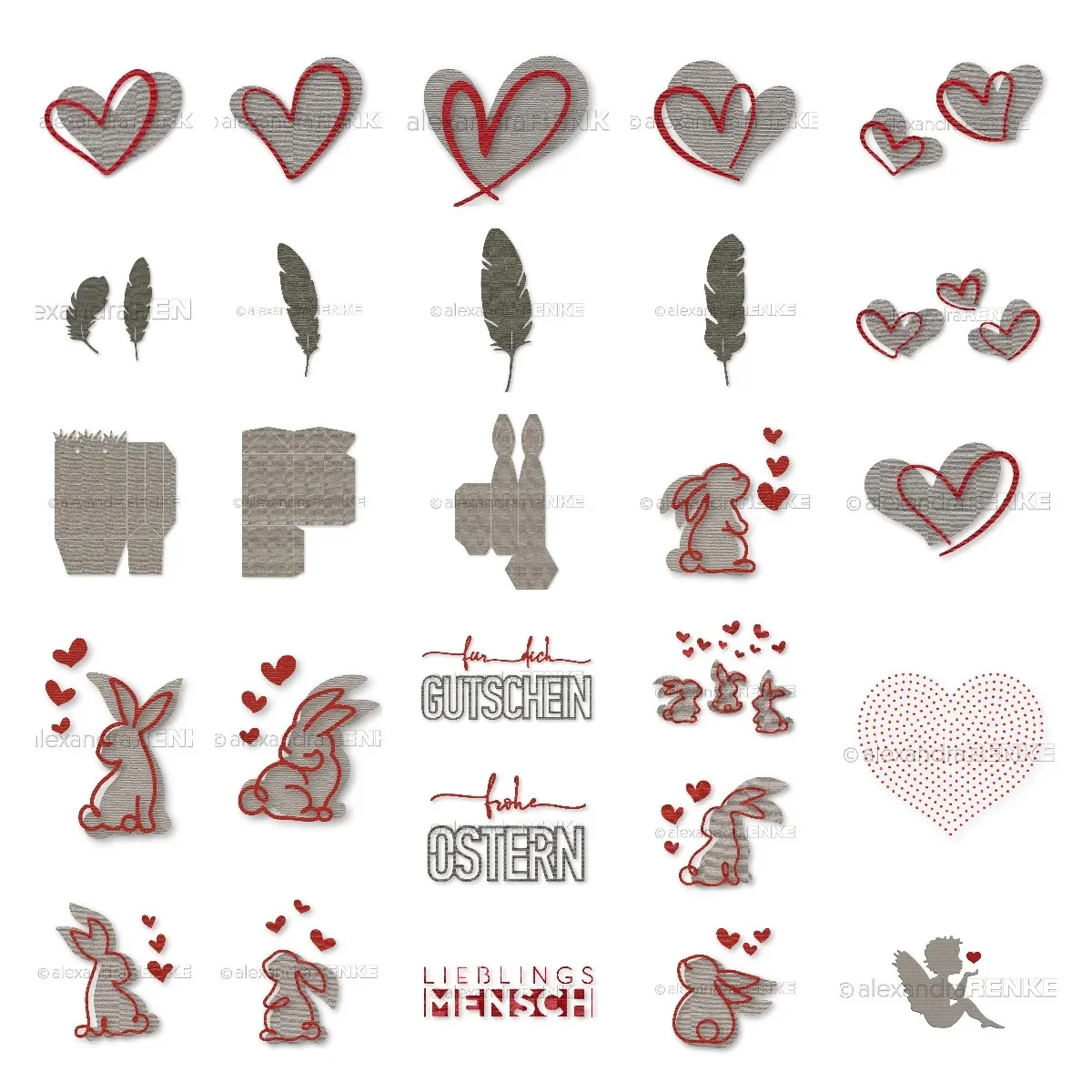 Feather Love Rabbit  February 2024 Release Metal Cutting Dies Scrapbooking Make Photo Album Card Diy Paper Embossing Craft