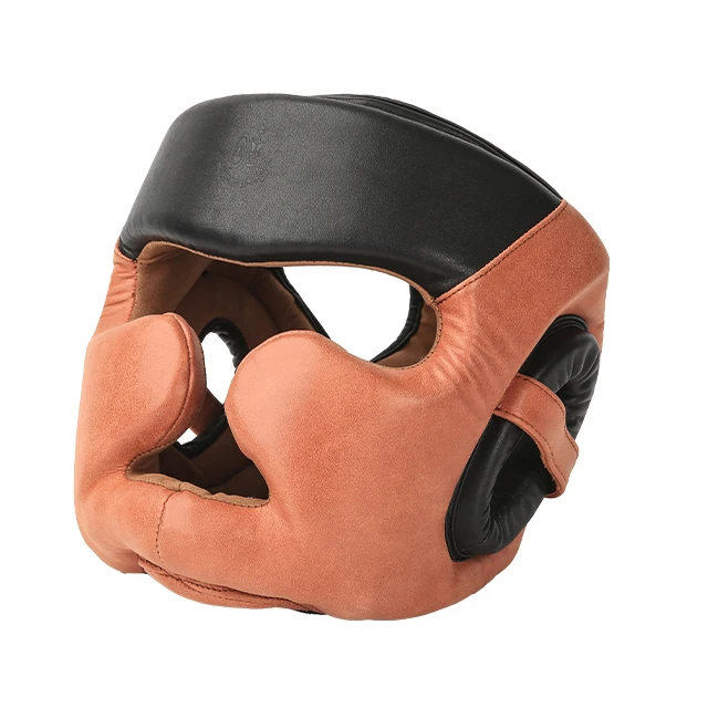 Multi-sport protective headgear high quality cowhide headgear helmet boxing headgear