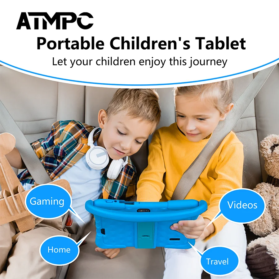 ATMPC Kids Tablet PC com iWawa, Android 11, tablet de 7 polegadas, 3 GB de RAM + 32 GB de ROM, 2.4G WIFI, BT 4.2, brinquedos de tablet de aprendizagem infantil