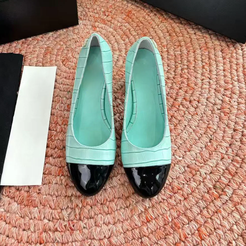 2026 New Women Two-tone Crocodile Pattern Ballet Flats, Elegant Round Toe Slip-on Dress Shoes for Office & Daily Wear