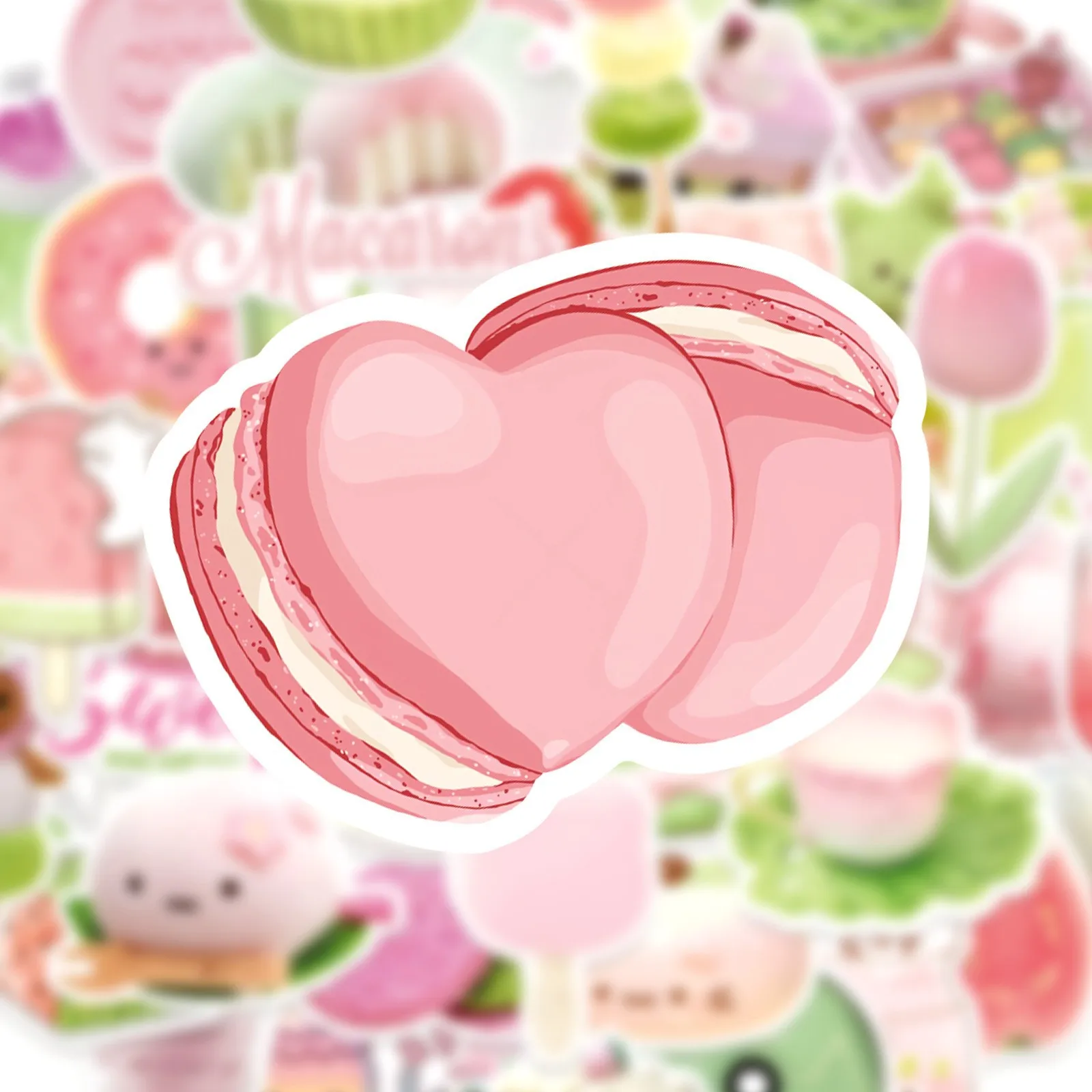 50 قطعة كعكة الكرتون معكرون بولي كلوريد الفينيل ملصق الديكور الجمالي سكرابوكينغ لوازم DIY بها بنفسك المحاسبة اليدوية #5