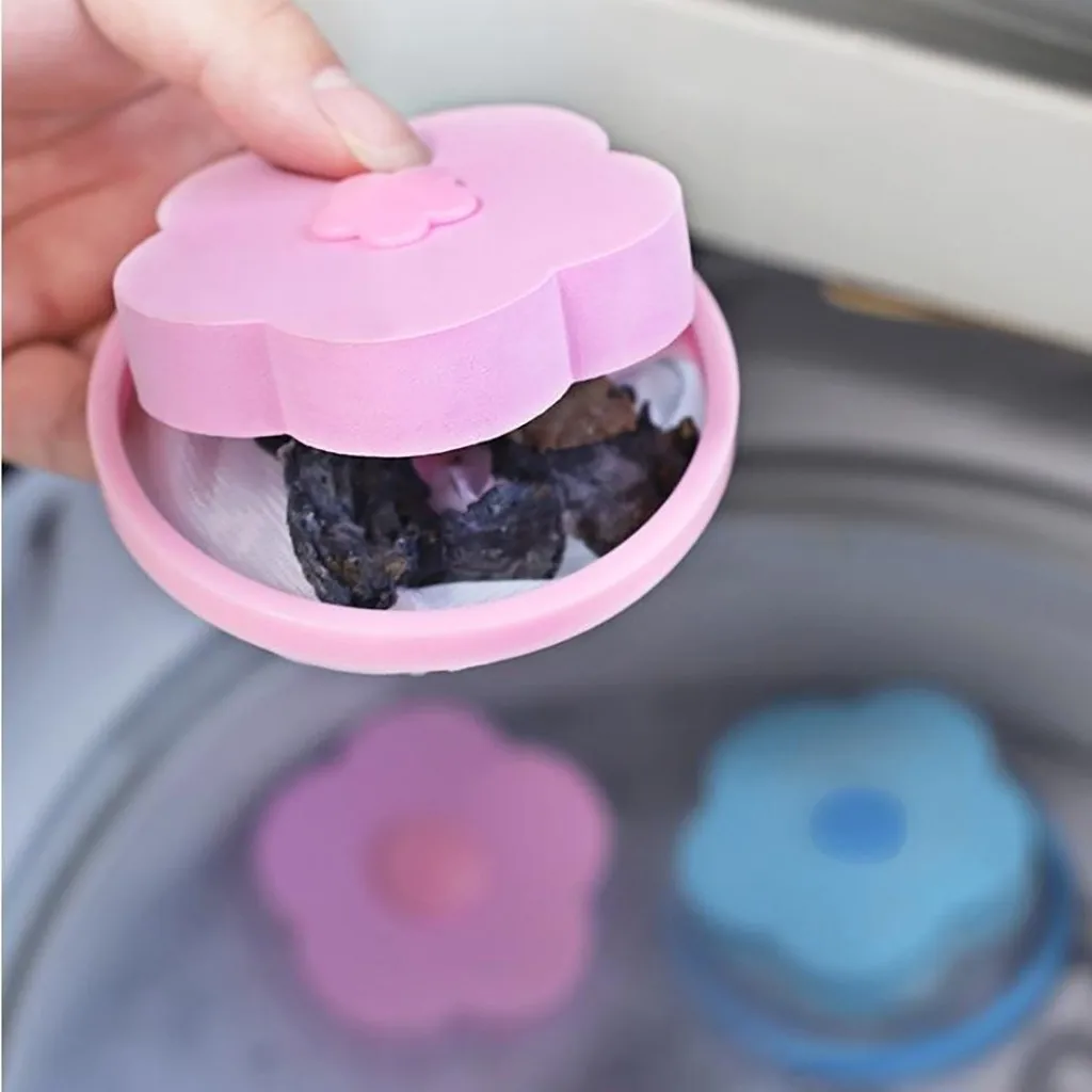 Washing Machine Floating Hair Filtering Mesh PP Pet Fur Lint Removal Trap Reusable Cleaning Ball Mesh Dirty Collection Pouch