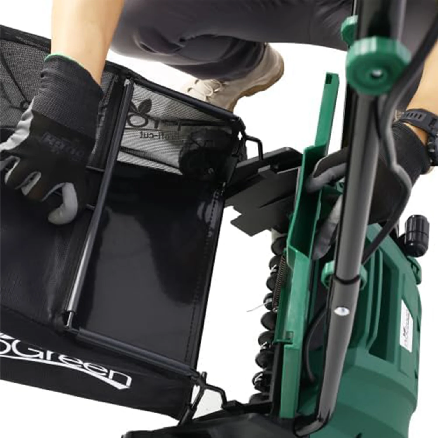 Escarificador de 16 polegadas 2 em 1 para gramado elétrico e escarificador com saco de coleta removível Dethatcher elétrico para gramado