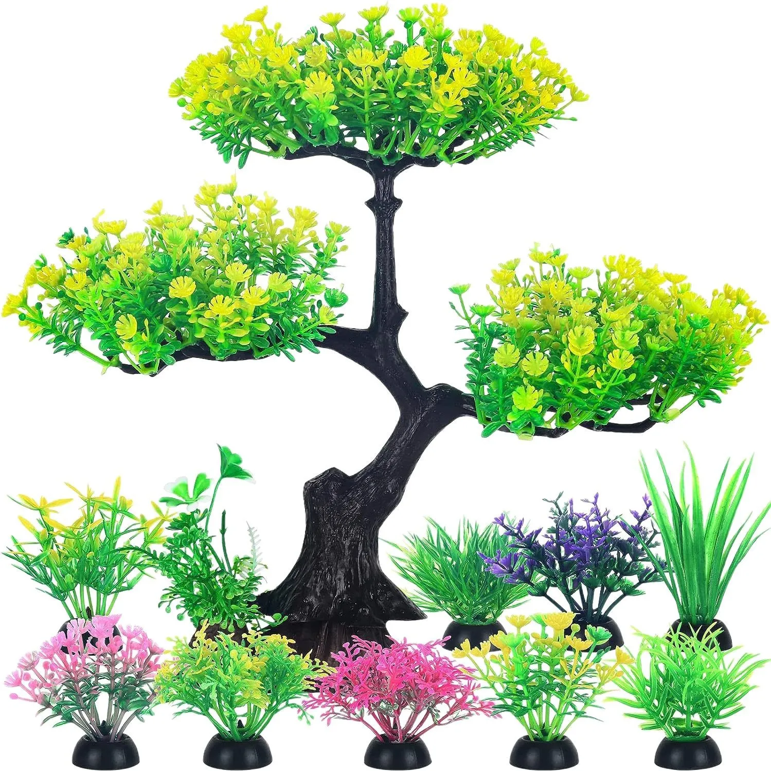 Planted Aquarium For Goldfish - 11/10 adet Akvaryum Yapay Plastik Bitkiler