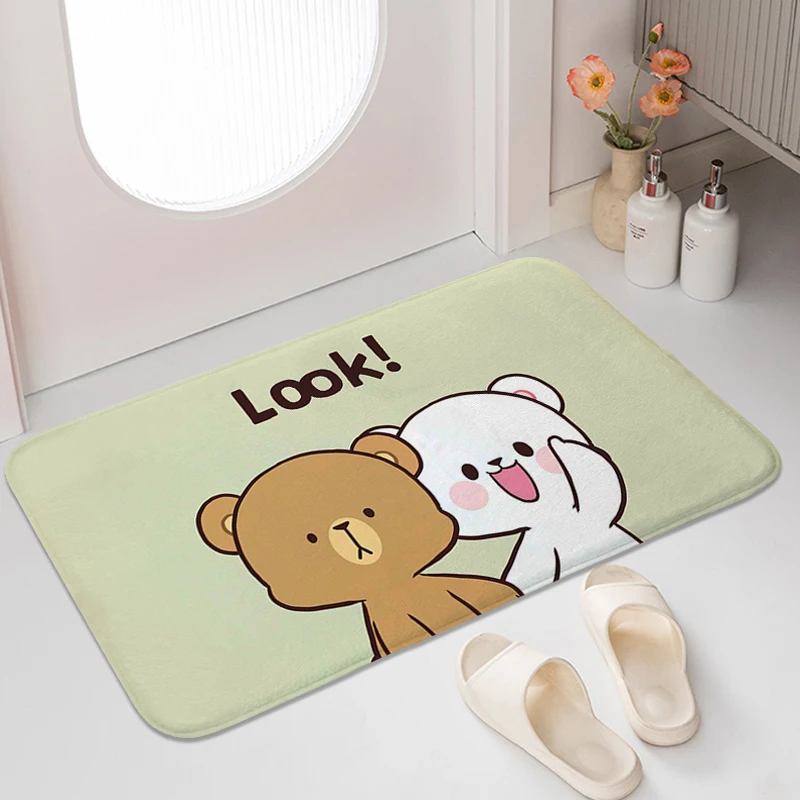 

Kitchen Carpet Z-Milkmocha Bears Bedroom Funny Doormat Entrance Door Mat Veranda Floor Rug for Bed Room Floor Home Decorations