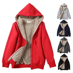 Felpe con cappuccio da donna felpe con cerniera felpa con cappuccio in pile di alta qualità allentata Hip Hop moda Casual Streewear cappotto top studente inverno caldo