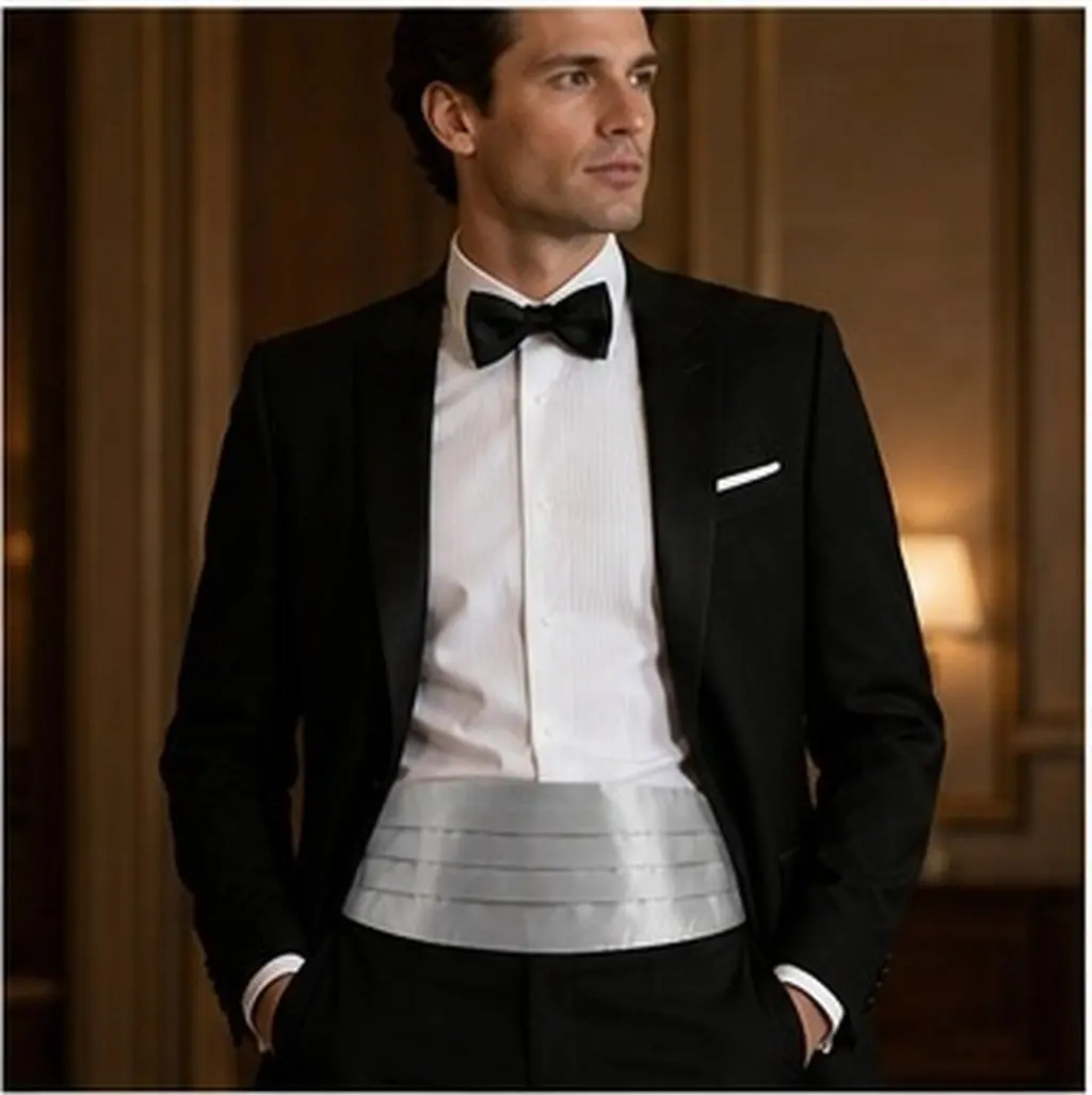 Men Cummerbund Tuxedo Waistband Pleated Formal Adjustable Size Wedding Prom Party Event