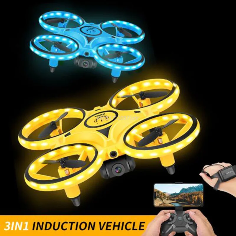 Mini Watch RC UFO Rrone Gesture Sensing Quadcopter Interactive Induction Helicopter Aircraft Altitude Hold Drone Toys for Boys