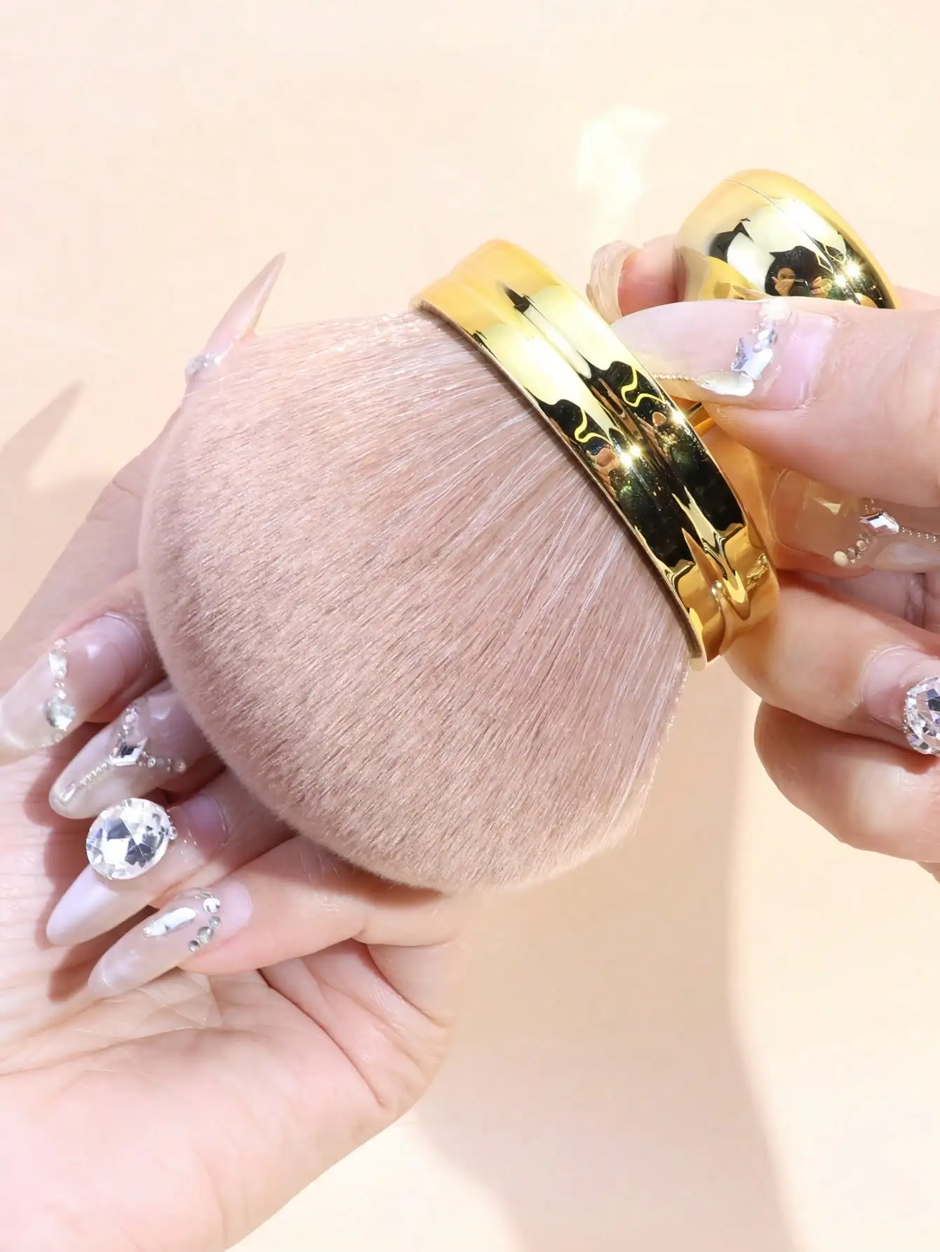 1 Stück extra großer Make-up-Pinsel für loses Puder, tragbarer, weicher, multifunktionaler Rouge-Pinsel, Körperpinsel, Nagelkunst-Staubpinsel – Detail 2