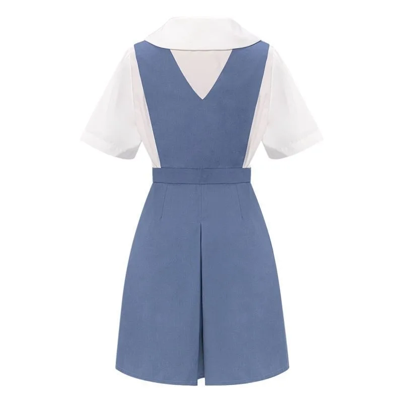 زي تنكري على طراز الأكاديمية، زي مدرسي، فستان أزرق، مجموعة كاملة من الزي للعب الأدوار للنساء والفتيات والحفلات