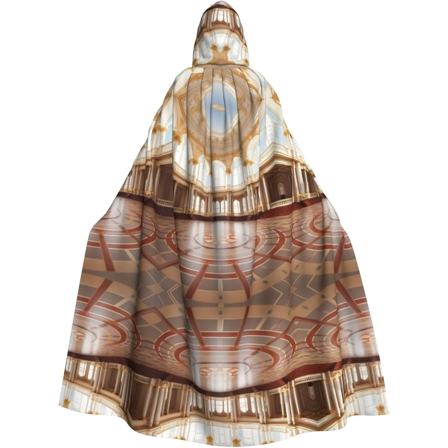 

Antique Building with Roman Olive Branch and Greek print Adult Hooded Cape Carnival Festival Cape Cosplay Robe Costume