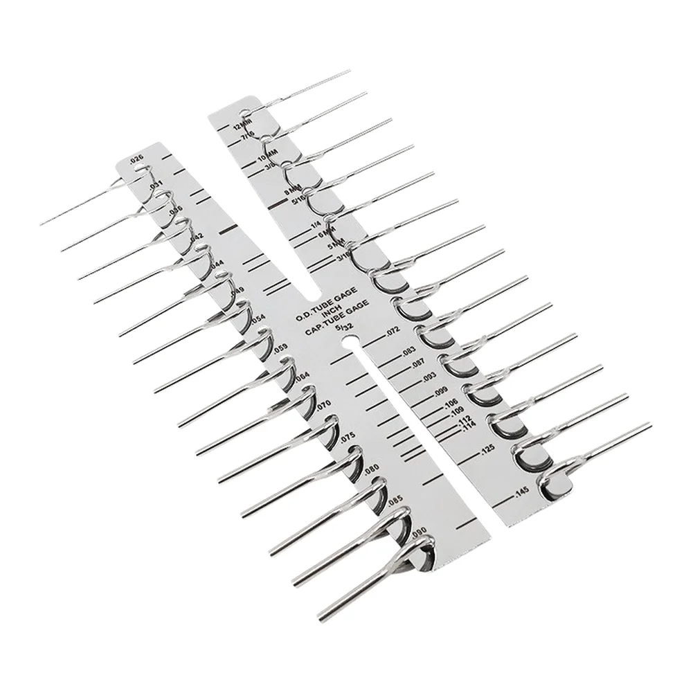 Capillary Tube Gauge Tool for HVAC Technicians Measures Copper Tube Outer Diameter 0.072-716 in Inner Diameter 0.026-0.09 in