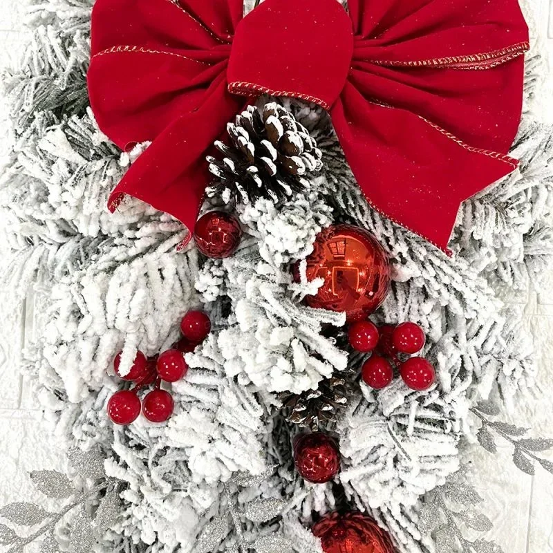 New Christmas Wreath Front Door Christmas Door Wreath Red Ball Ornaments for Door Window Mantle Indoor Outdoor Christmas Decorat