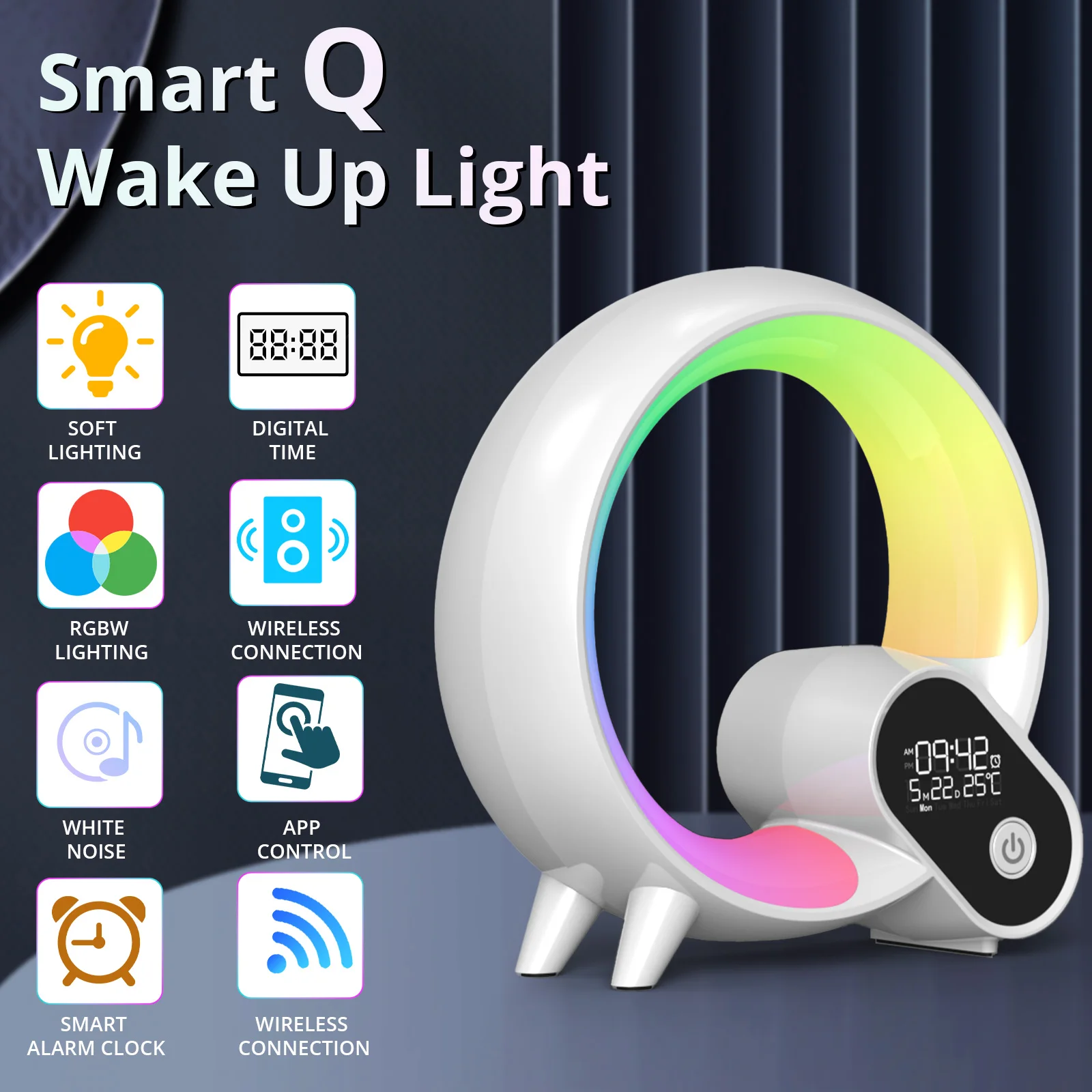 smart-alarm-clock-bedside-table-lamp-for-bedroom-dimmable-led-night-light-with-wake-up-light-alarm-clock-bluetooth-speaker