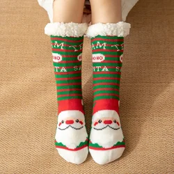 Fluffy Christmas Socks Women Fuzzy Thermal Winter Plush Soft Slip Non Grip Home Short penguin Floor Slippers Comfy Sock Female
