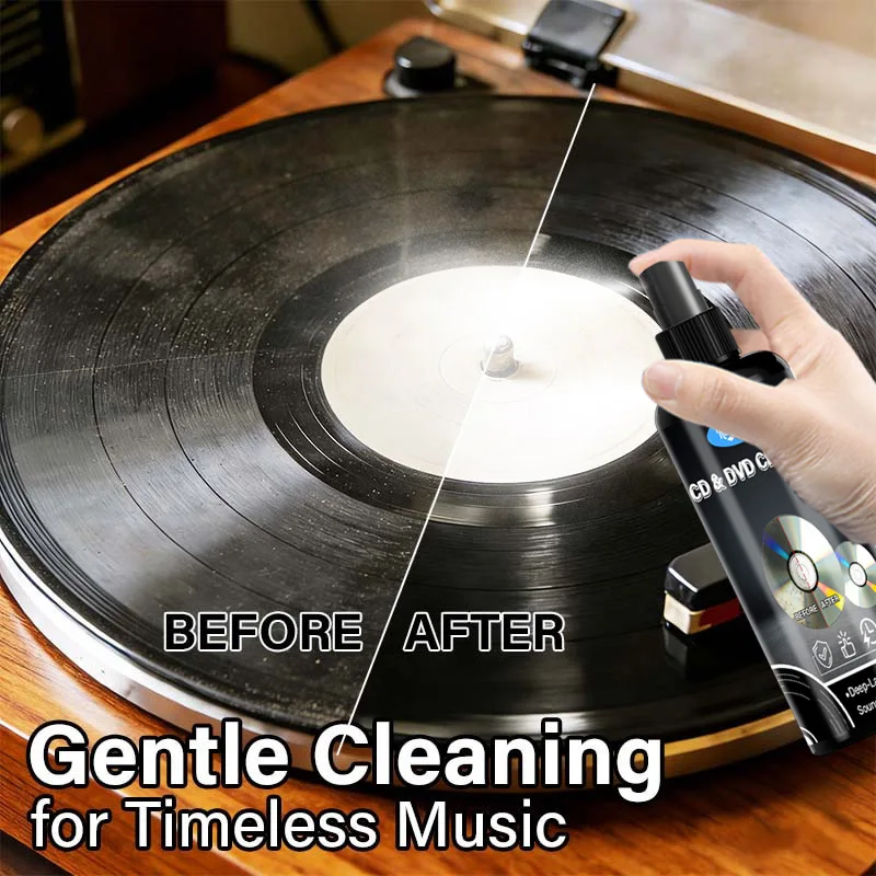 Vinyl Record Cleaning Liqui Spray Dust-proof Anti-static Cleaner Records Cleaning Solution 100ml Washer Liquid Spray with Towel