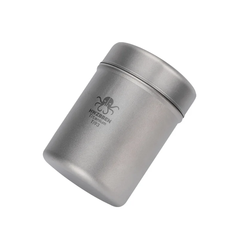 HWZBBEN 200ML Titanium Tea Tin Versatile Can Box Canister Coffee Bean Food Candy Storage Container Outdoor Tableware