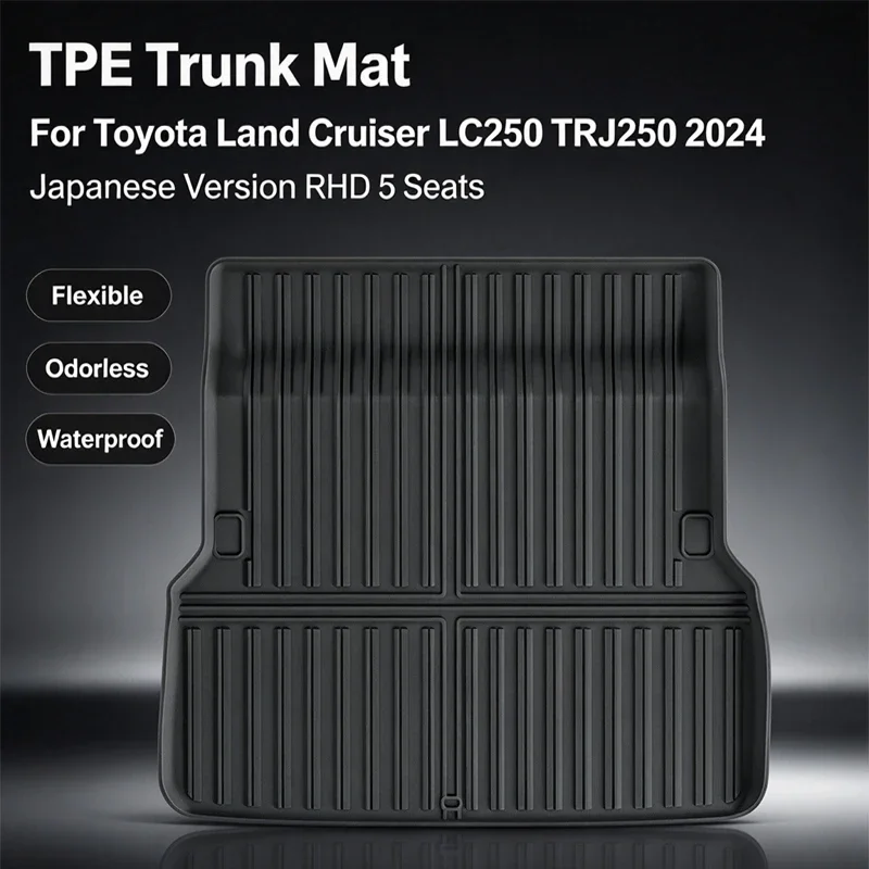 For Toyota Land Cruiser LC250 TRJ250 2024 Japanese Version RHD Eco-Friendly TPE Trunk Mat Non-Slip Dustproof Car Cargo Liner