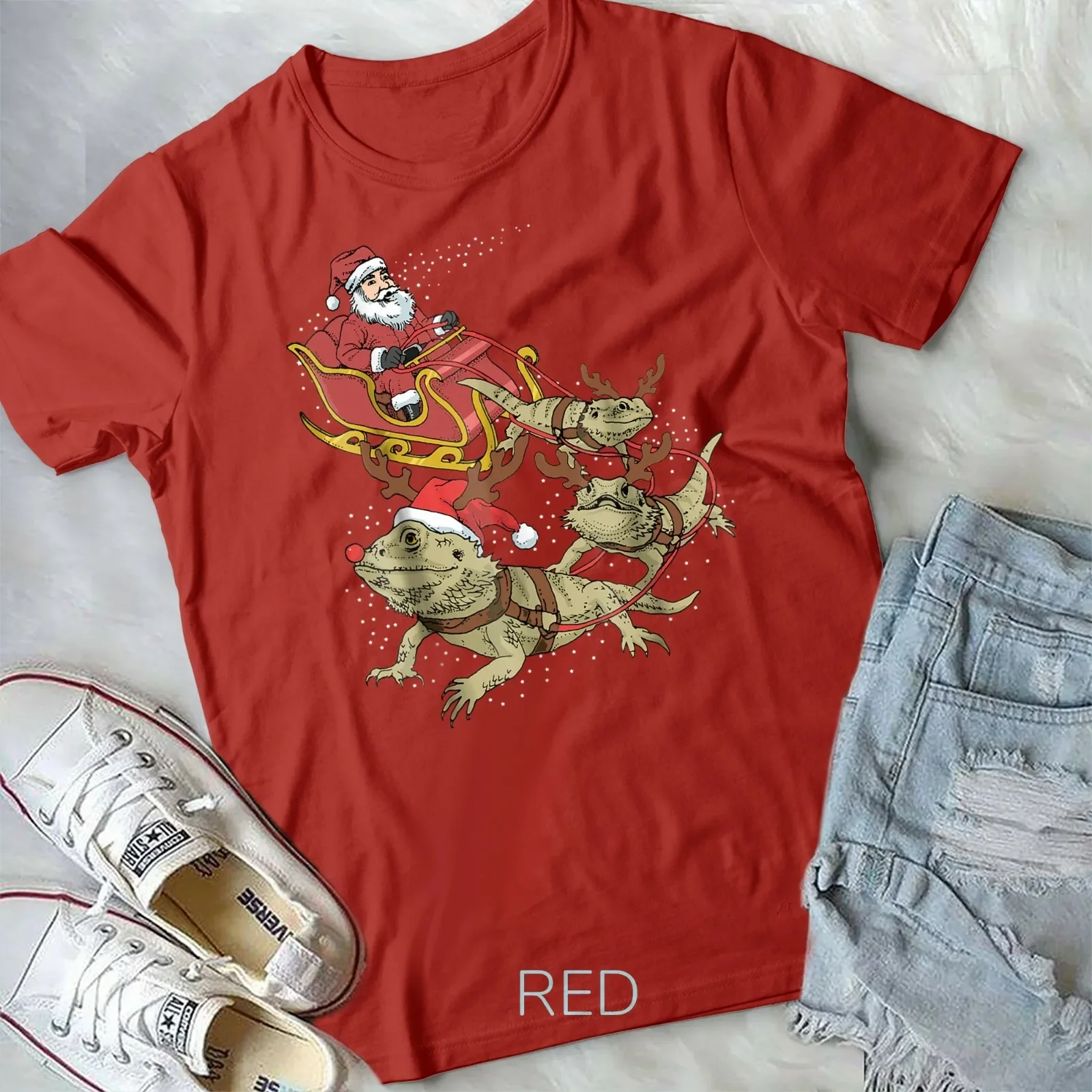 Funny Bearded Dragon T-Shirt Christmas Tee For Reptile Lover Unisex Youth TShirt