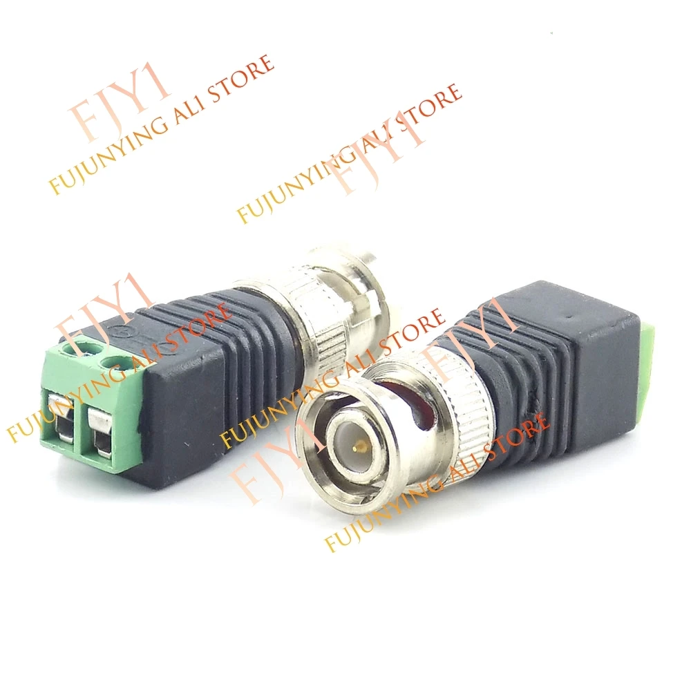 10pcs BNC Male female Connector Coax Cat5 to BNC Female Plug 12V DC Male Connector for Led Strip Lights Camera Accessories A1