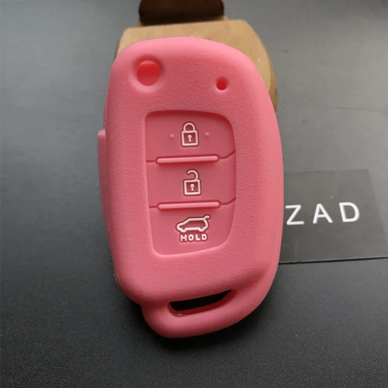 ZAD 3button Silicone rubber car key case cover for Hyundai Accent i20 I30 I40 I45 IX35 Mistra Sonata Tucson Verna key case