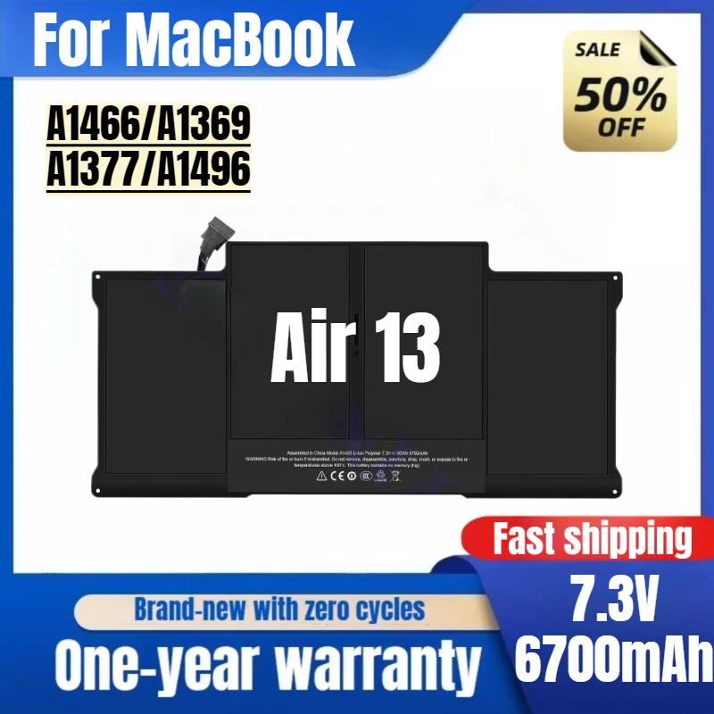 

A1466/A1369/A1377/A1496 for MacBook Air 13 '/ Laptop Battery High Quality High Capacity Battery Replacement Bateria Grade A Cell