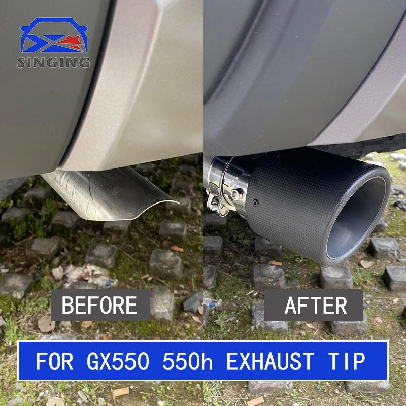 

For 2024-25 LEXUS GX550 Exhaust tip GX550H carbon fiber muffler end pipe cover car Tail throat decoration accessories auto parts