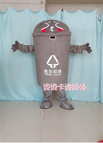 

Recycle Trash Can Mascot Costume Adult Size Garbage Can Anime Costumes Advertising Mascotte Fancy Dress Kits