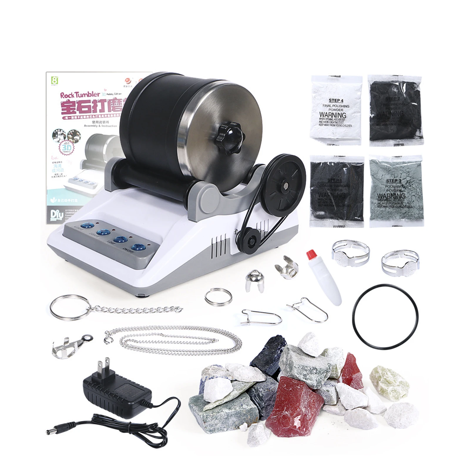 Rock Grinder Kit Rock Polisher For Kids And Adults Electronic Rock Tumbler Kit With Polishing Machine DIY 110V/220V