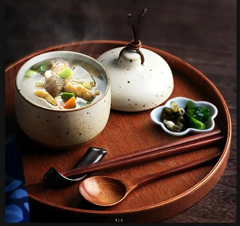 

Ceramic Bowl Stoneware Stew Pot with Cover Soup Cup Dessert Bowls Snack Tray Fruit Plate Salad Dinner Dish
