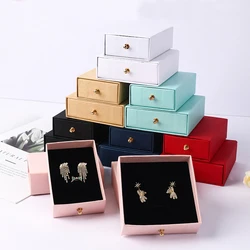 New Drawer Jewelry Packaging Box Earrings Ring Necklace Bracelet Gift Storage Thicken Cardboard Jewelry Organizer Jeweler