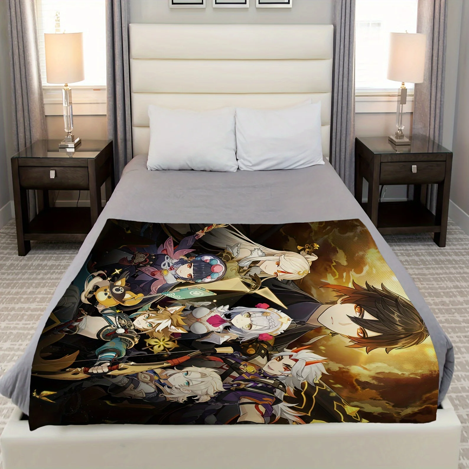 Genshin Impact game character blanket - and decorative household necessity with unique patterns, suitable for any room
