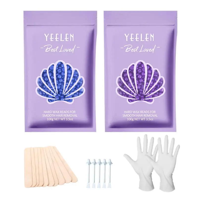 Hard Wax Beads 7.05oz  for Full Body  Facial Brazilian Bikini and Legs at Home Wax Refill for Women Men