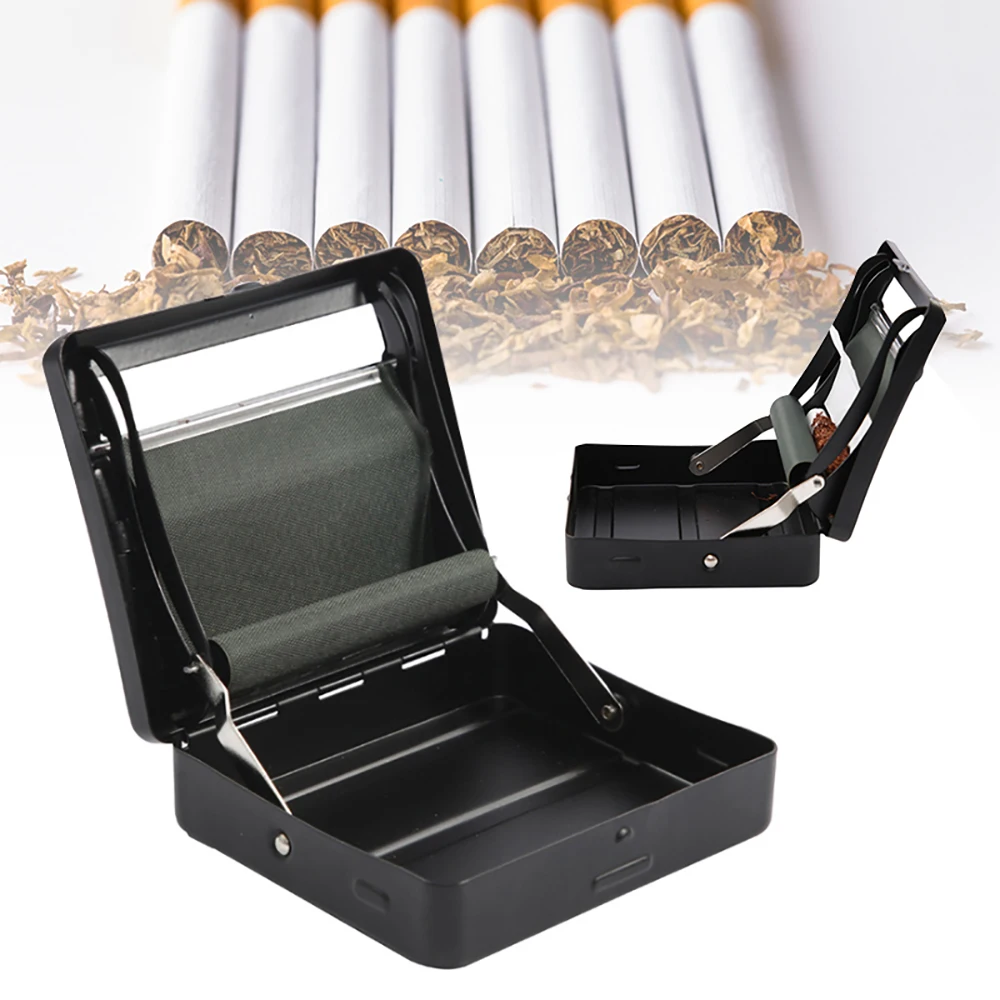 Metal Automatic Ci-garette Smoking Rolling Machine Roller Box Fast Convenient Roll To-bacco Container Gift Storage Holder Box