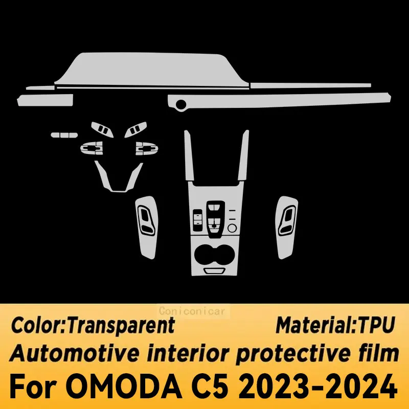 For CHERY OMODA C5 2023 2024 Gearbox Panel Navigation Automotive Interior Screen TPU Protective Cover Anti-Scratch Film