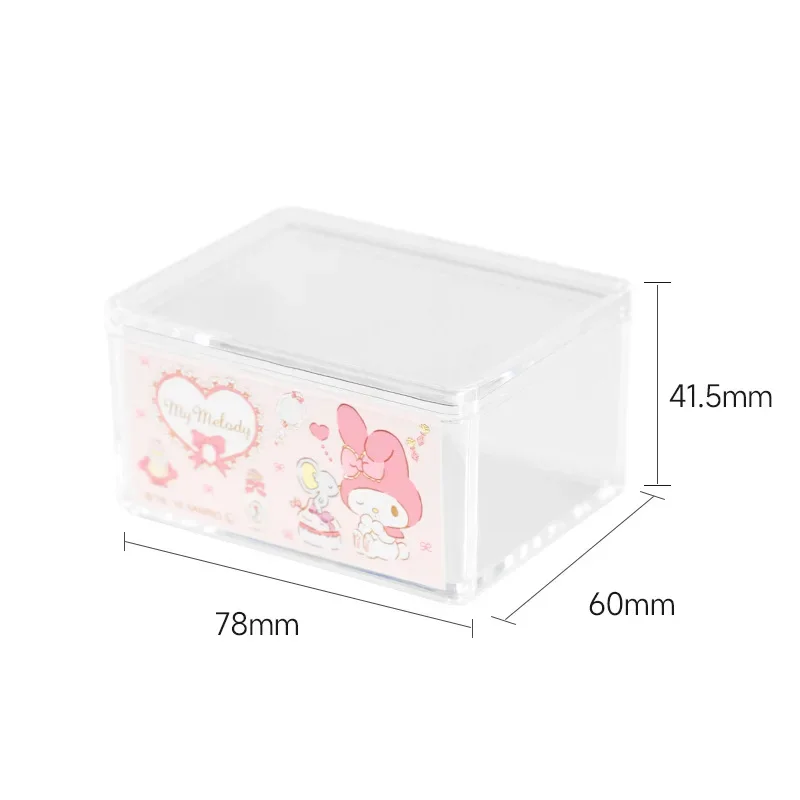 Sanrio HelloKitty Storage Box Cover Can Be Stacked for Storage, Dustproof Jewelry Box, Household Small Box, Transparent view 6