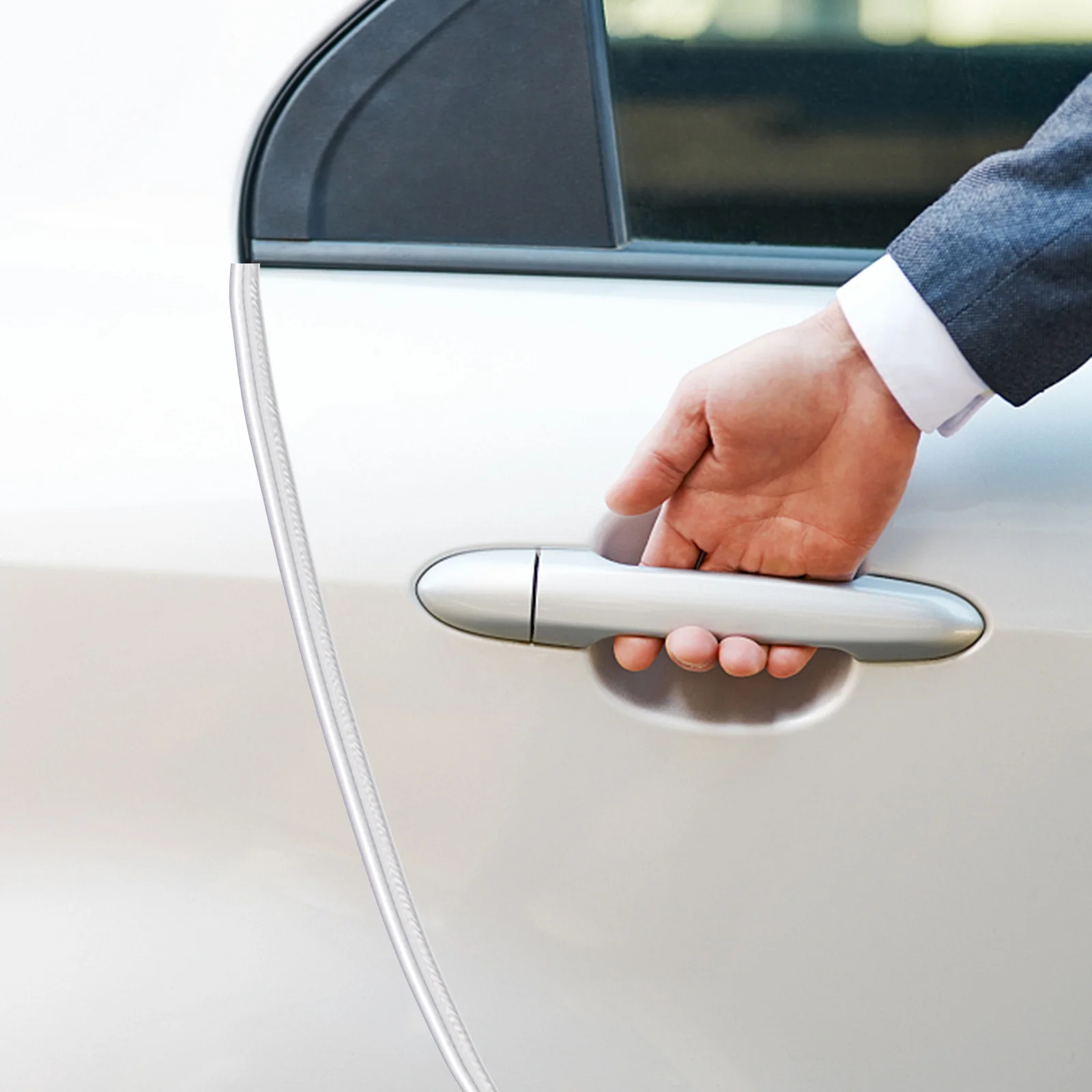 

5pcs 5 Rolls Anti-Collision Strip Car Door Edge Guard Electroplated Pvc Sticker Auto Door Protective Trim Sealing Strip Vehicle