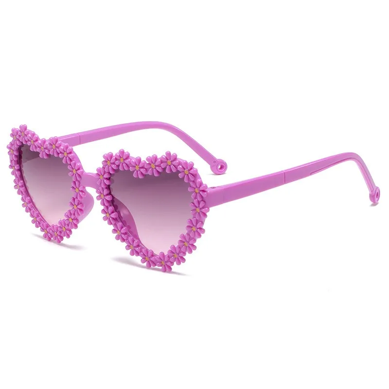 2026 Neue Herzförmige Kinder-Sonnenbrille Schillernde Farben Modischer UV400-Schutz Outdoor-Sonnenbrille für Kleinkinder Mädchen Jungen – Detail 7
