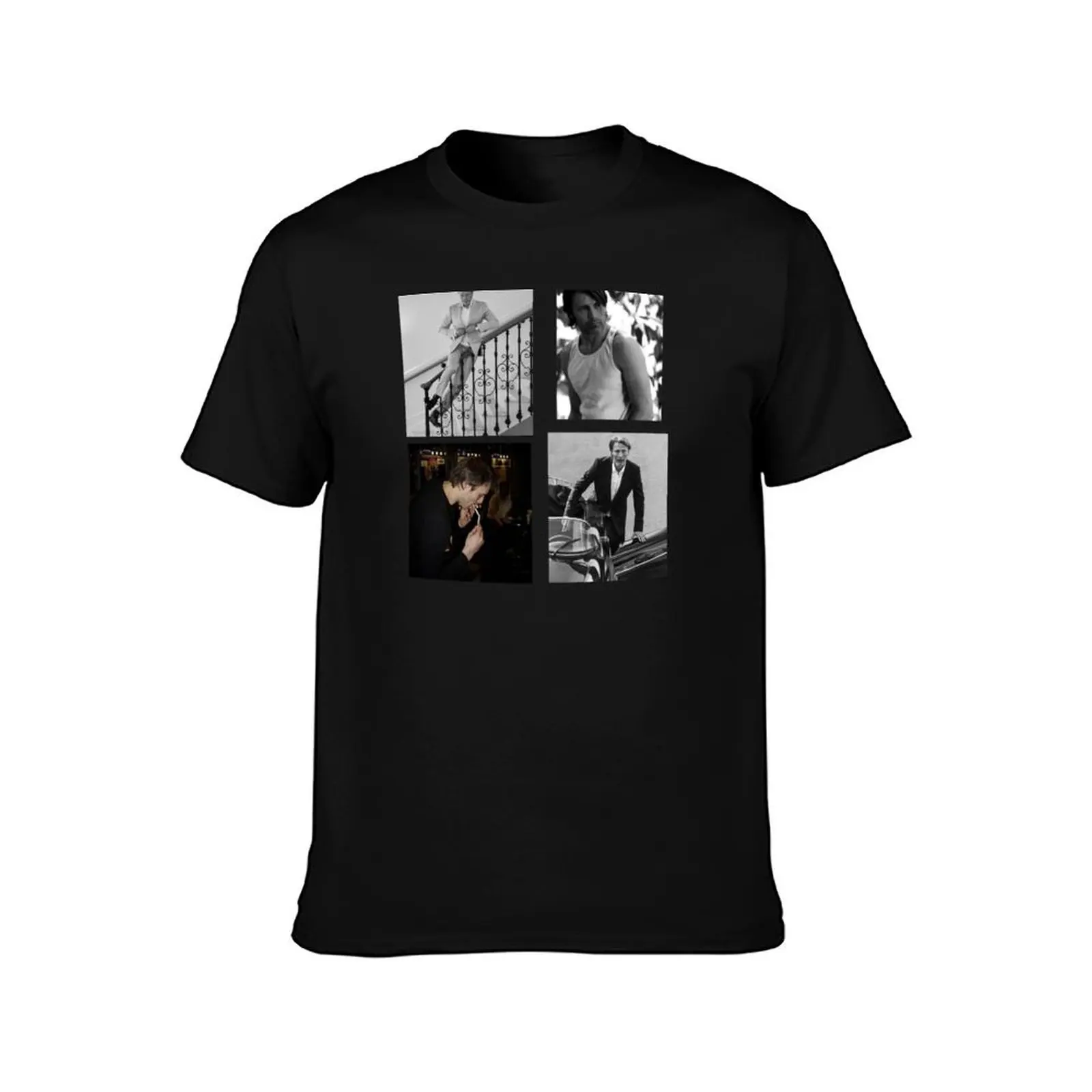 mads mikkelsen coquette sticker set 6 T-Shirt Summer Casual Cotton Tee Oversized Streetwear Tops Vintage Graphic Print
