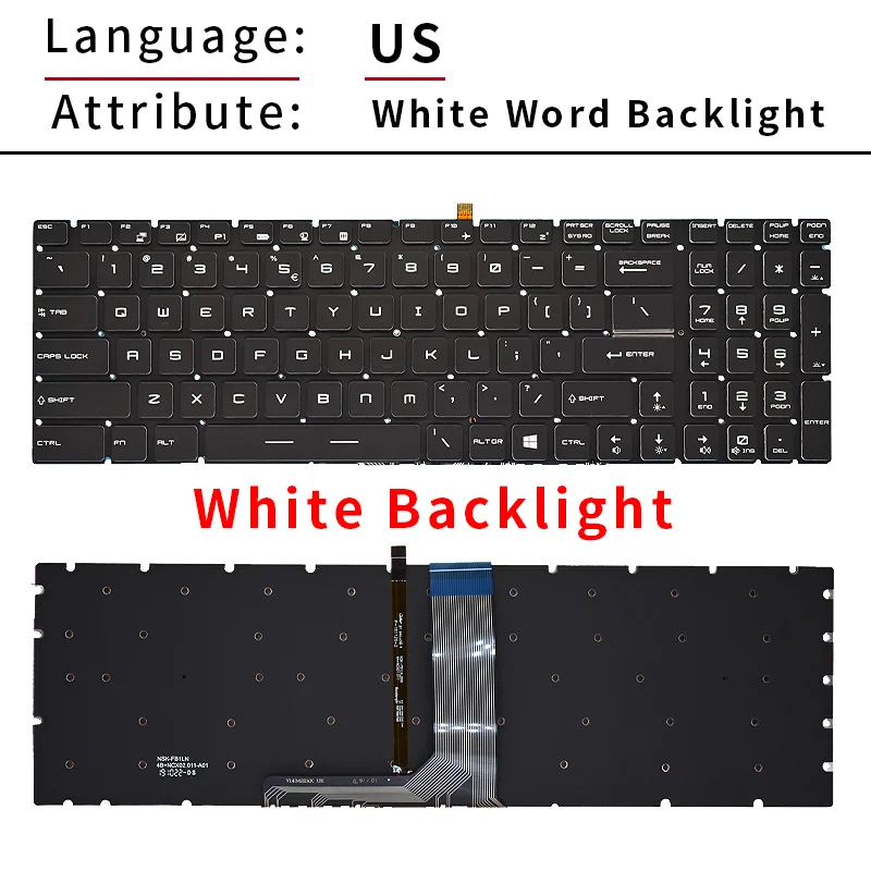 US/RU/SP/FR/TR/AR/NE MSI GT62 GT72 GE62 GE72 GS60 GS70 GL62 GL72 GP62 GP72 CX62 GS63VR GS73VR GT72VR GT83VR 용 백라이트 키보드