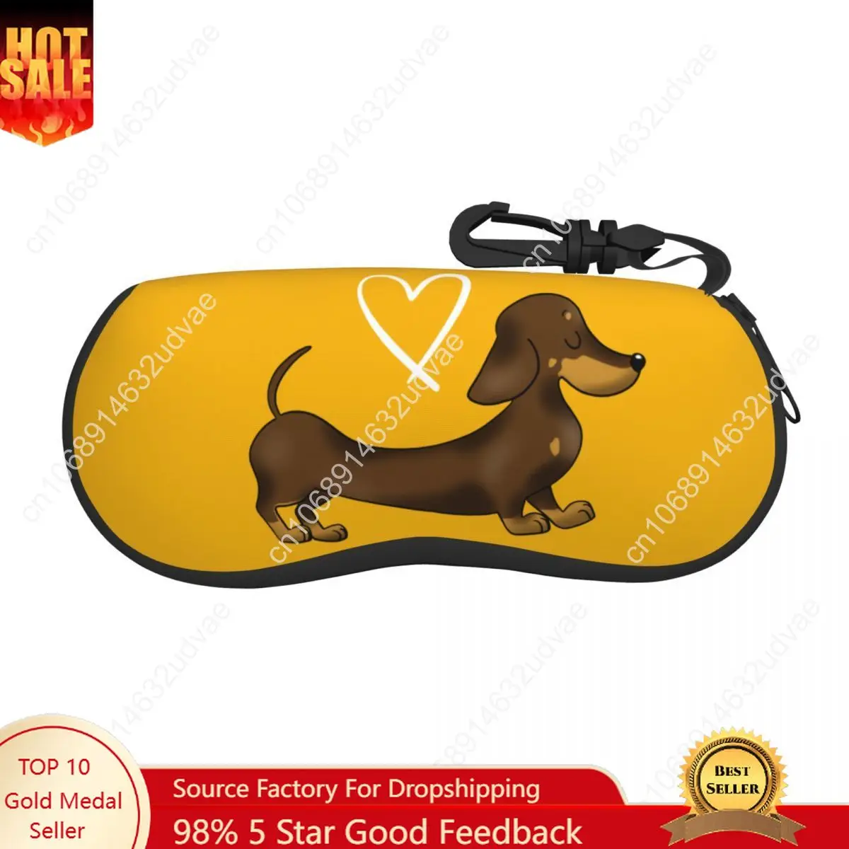 

Dachshund Love Shell Eyeglasses Protector Cases Cool Sunglass Case Wiener Badger Sausage Dog Glasses Pouch