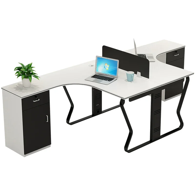Company custom single office desk and chair 2/4/6 seat, staff table fashionable staff table modern simple furniture