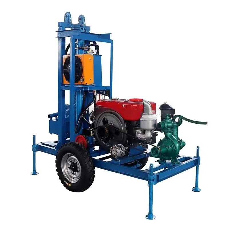 

Wheeled Water Well Drilling Rig Machine 200m Depth Borehole Drilling Machine