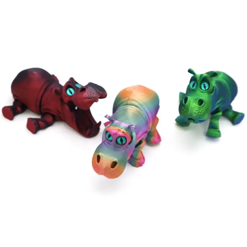 

PLA Hippopotamus Handicraft Ornaments Sensory Toy Realistic Animals 3D Printed Hippopotamus Figurines Mini Crafts