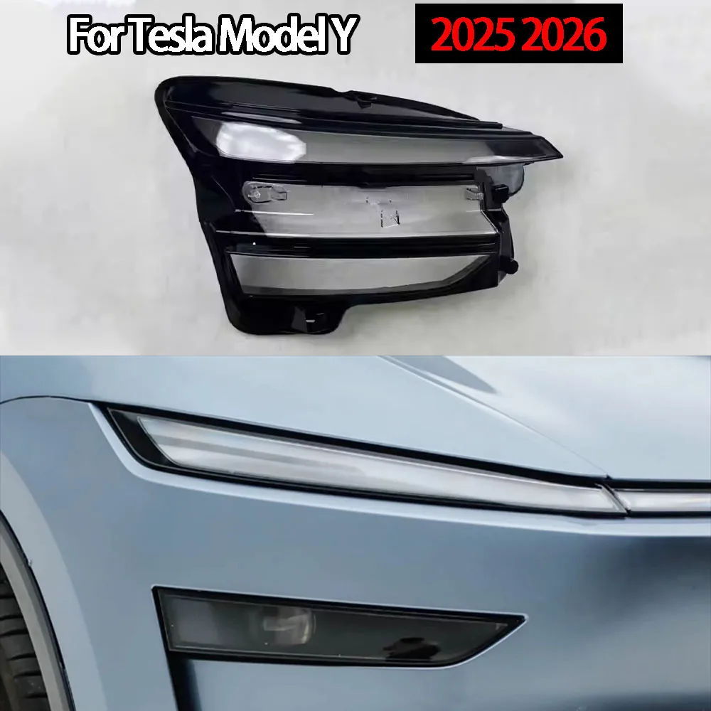 

Auto Light Caps Car Lampshade Lamp Shade Front Headlight Cover Glass Lens Shell For Tesla Model Y 2025 2026